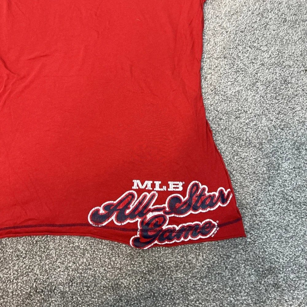MLB All-Star Game Shirt Womens Large Red‎ 2010 Baseball Nike V Neck Anaheim